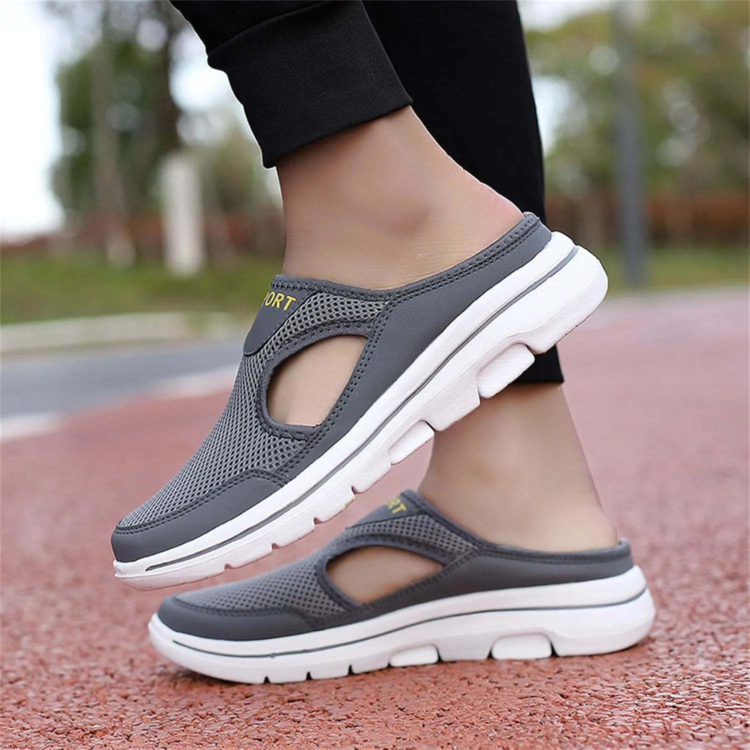 Slip On Mules for Women Summer Arch Support Orthopedic Sandal Mesh Hollow Out Breathable Comfort Sports Sandals Closed Toe Slippers Slip-On Walking Shoes Outdoor Casual Non Slip Sandals