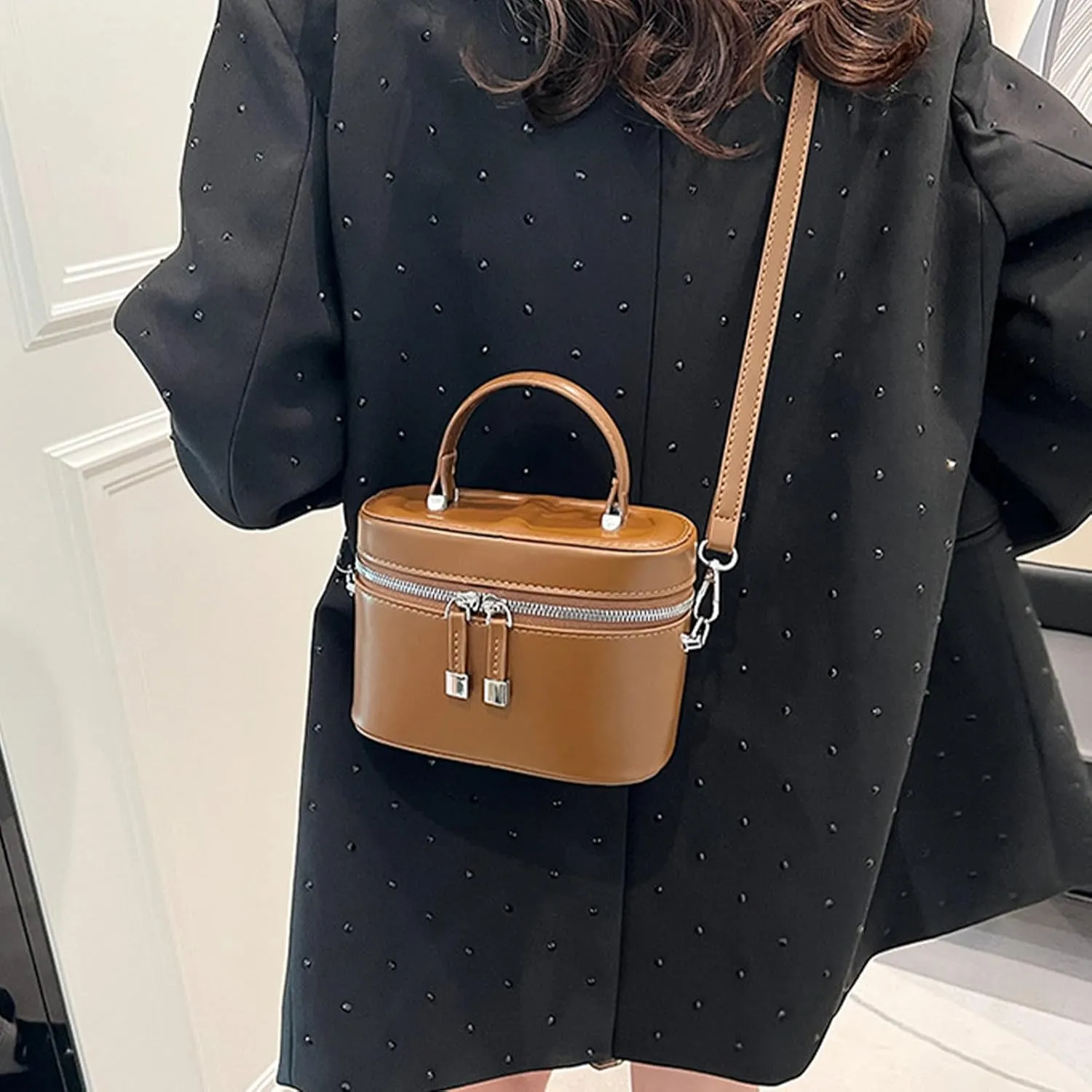 Small Bucket Bags for Women Vintage Crossbody Handbags Shoulder Bag Mini Square Box Trendy Women's Handbags