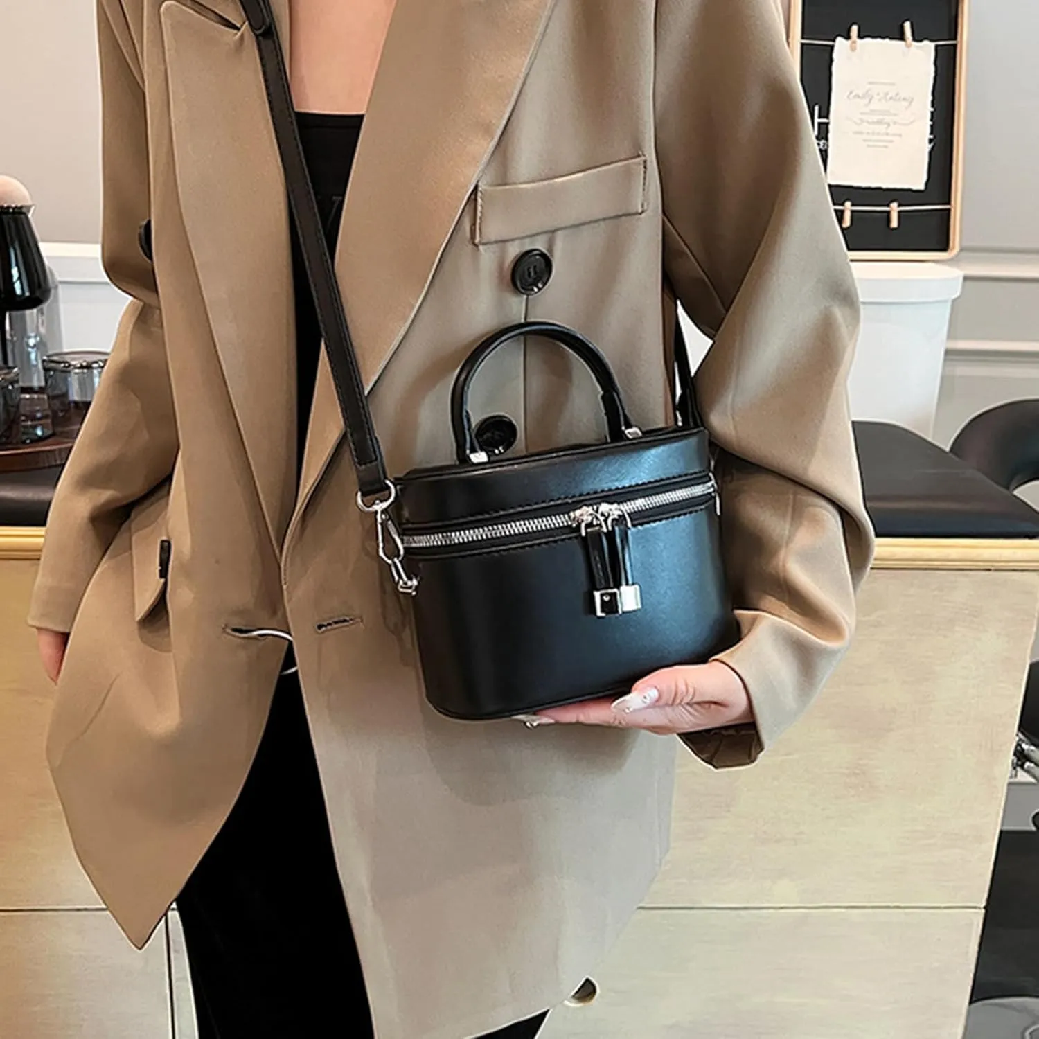 Small Bucket Bags for Women Vintage Crossbody Handbags Shoulder Bag Mini Square Box Trendy Women's Handbags