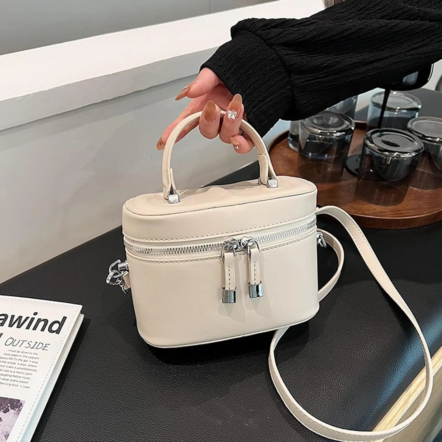 Small Bucket Bags for Women Vintage Crossbody Handbags Shoulder Bag Mini Square Box Trendy Women's Handbags