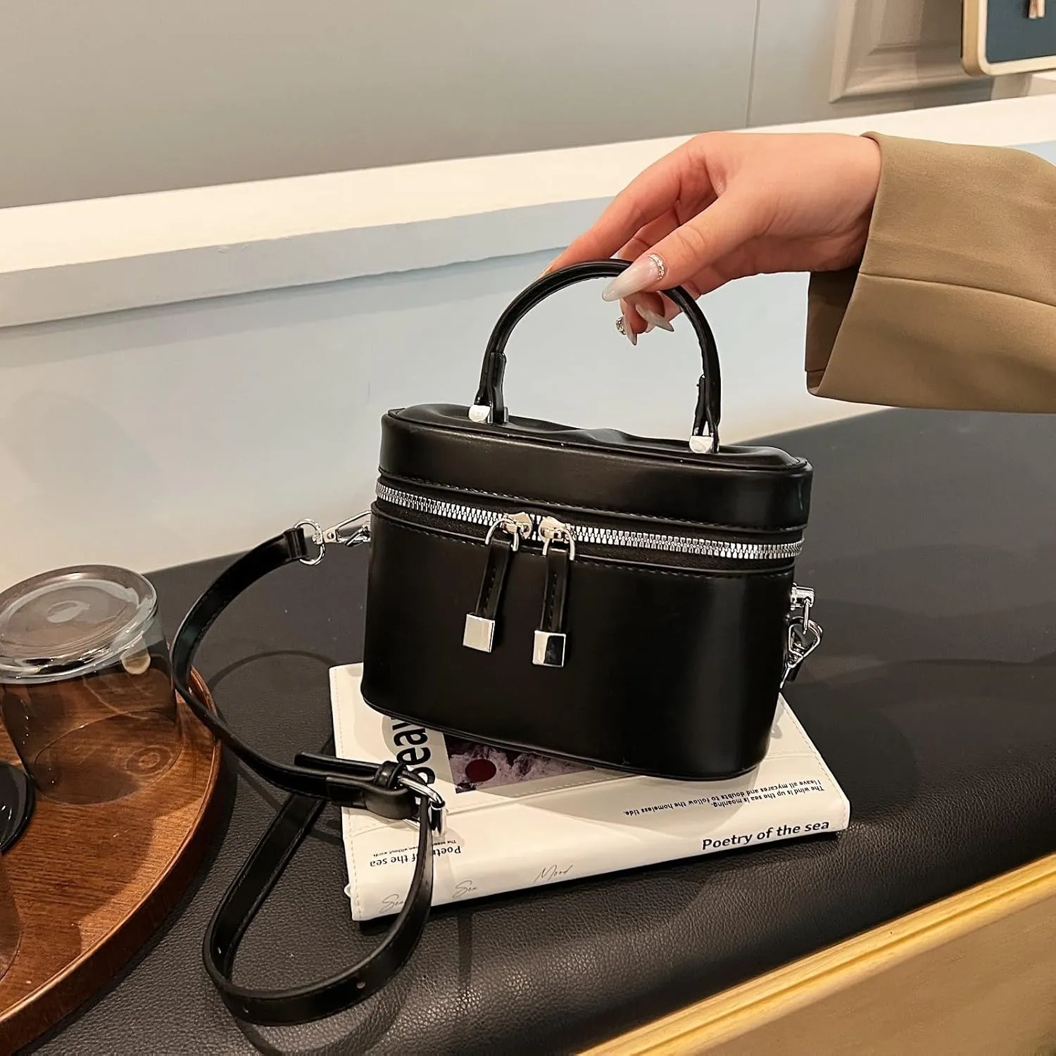 Small Bucket Bags for Women Vintage Crossbody Handbags Shoulder Bag Mini Square Box Trendy Women's Handbags
