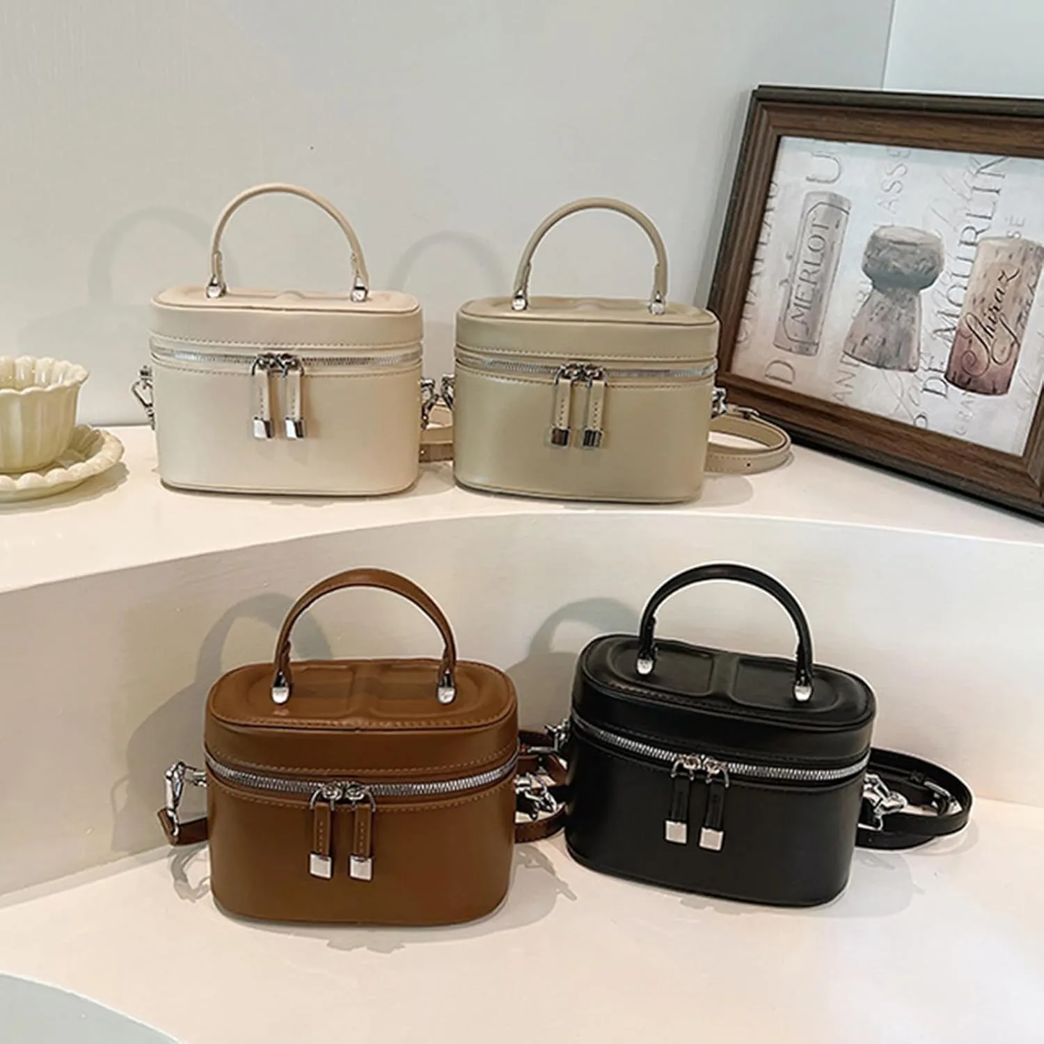 Small Bucket Bags for Women Vintage Crossbody Handbags Shoulder Bag Mini Square Box Trendy Women's Handbags