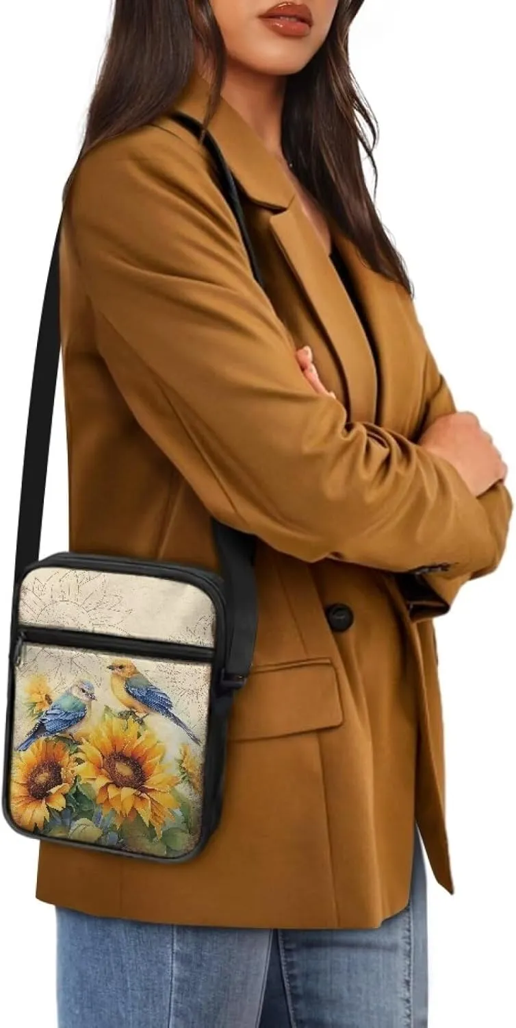 Small Messenger Bag for Women  Men Mini Adjustable Crossbody Shoulder Bag with Zipper Portable Travel Cute Purse