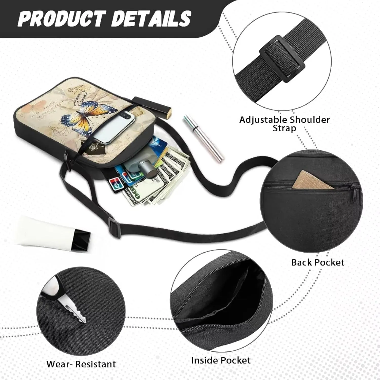 Small Messenger Bags Purses for Women Mini Crossbody Cell Phone Purse Wallet for Women and Men, Shoulder Bag