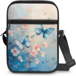 Small Messenger Shoulder Bag Mini Crossbody Bag for Women Men Light Zipper Pocket Travel Bag with Adjustable Strap