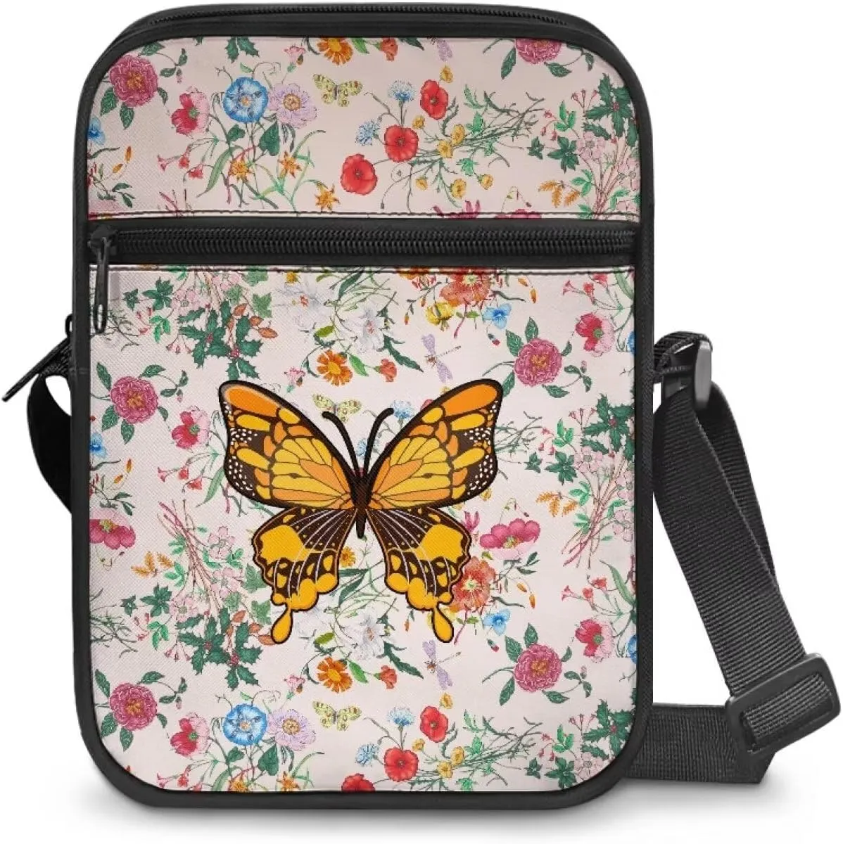 Small Messenger Shoulder Bag Mini Crossbody Bag for Women Men Light Zipper Pocket Travel Bag with Adjustable Strap