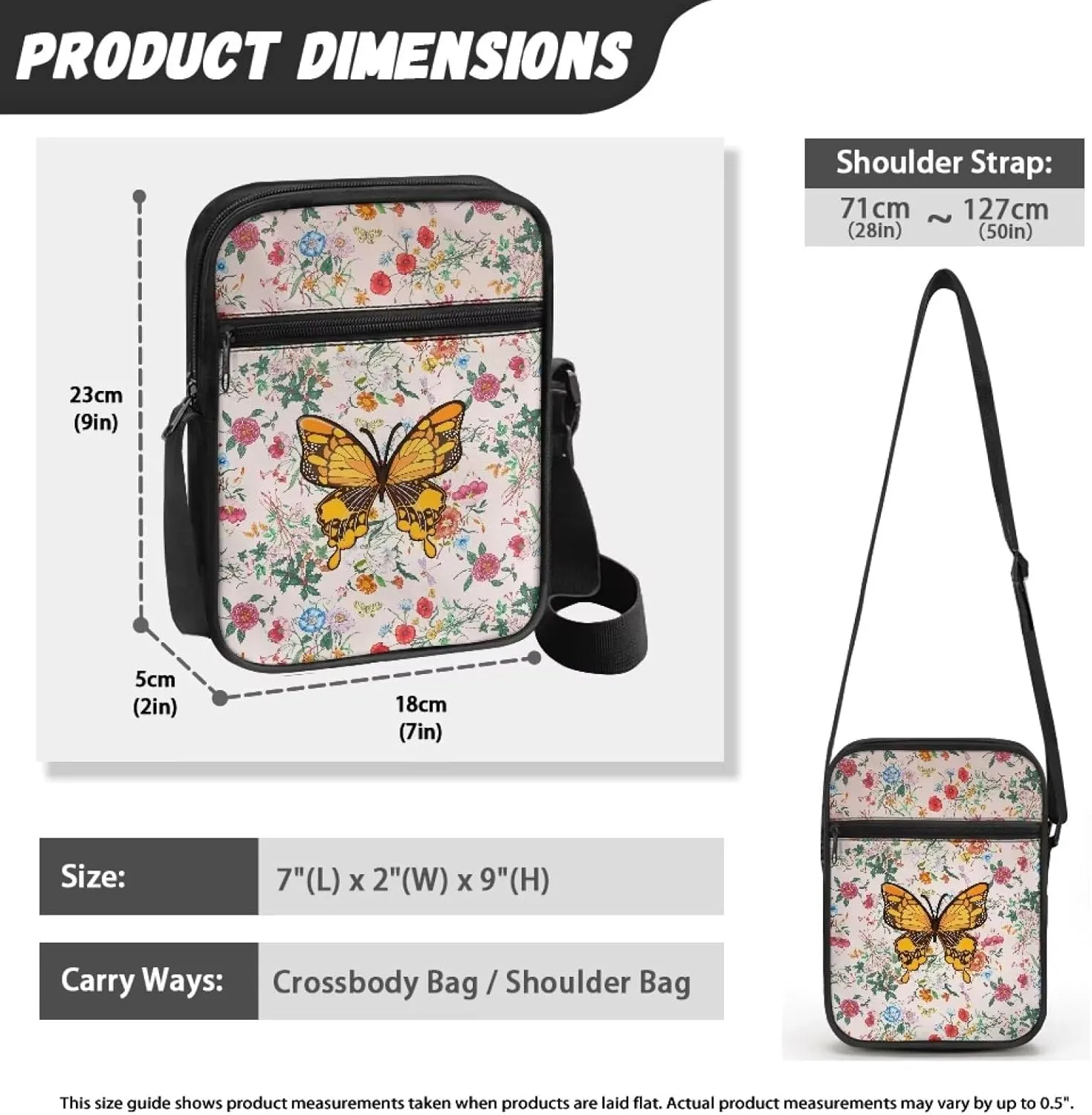 Small Messenger Shoulder Bag Mini Crossbody Bag for Women Men Light Zipper Pocket Travel Bag with Adjustable Strap