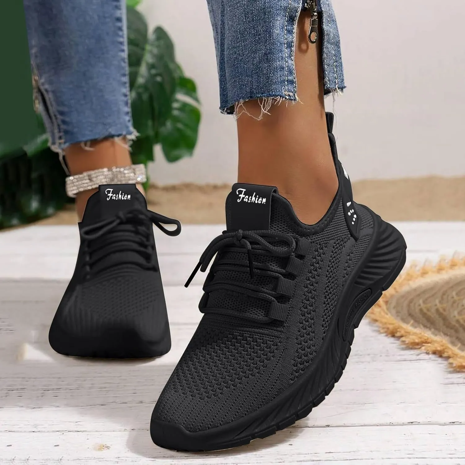 Sneakers for Women Slip On Tennis Running Shoes Non Slip Walking Shoes Gym Workout Breathable Fashion Shoes