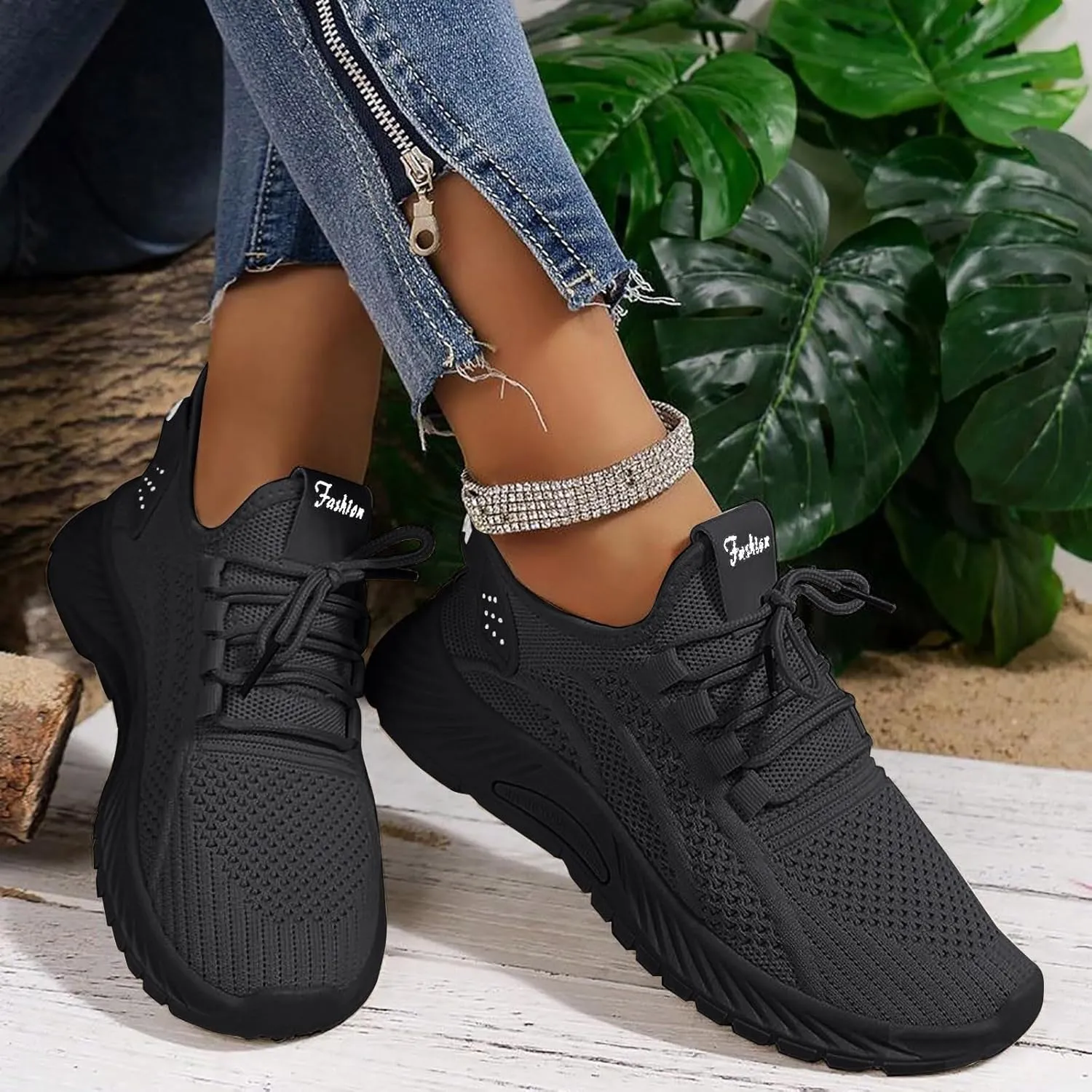 Sneakers for Women Slip On Tennis Running Shoes Non Slip Walking Shoes Gym Workout Breathable Fashion Shoes