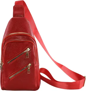Sorexuber Sling Bag for Women Men Leather Crossbody Bags Fanny Pack Chest Bag for Travel Anti Theft,Crossbody Bag for Women