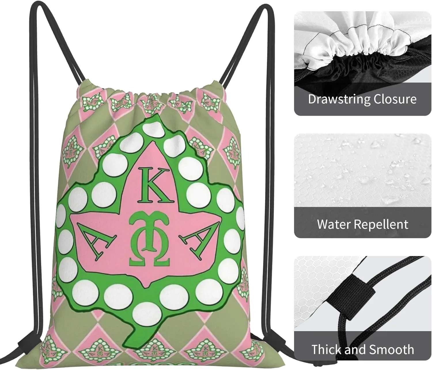 Sorority Multifunctional Drawstring Bags Backpack Large Sport Gym Travel Backpack for Men Women Hiking Daypack, Style-4
