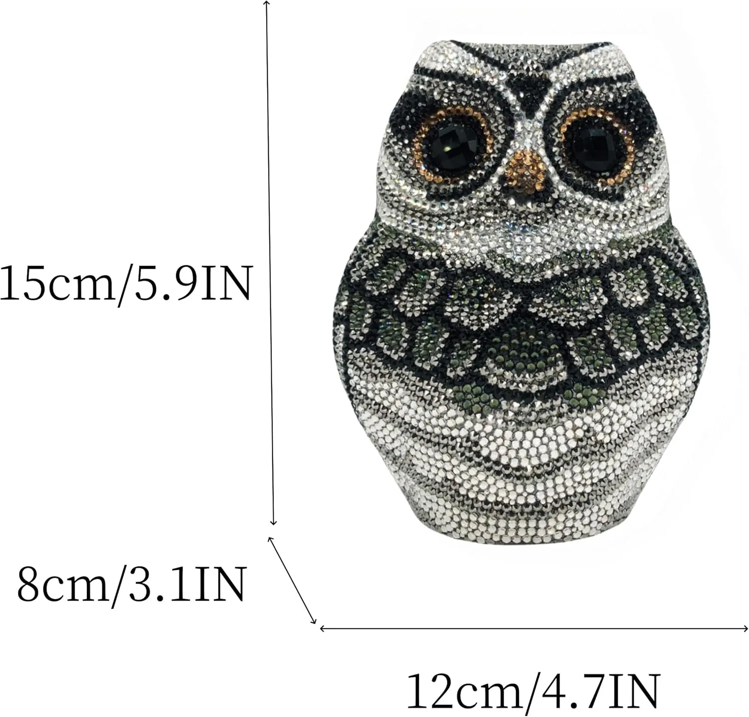 Sparkly Rhinestone Owl Evening Purses Luxury Crystal Animal Clutch Cute Unique Diamond Wedding Party Handbag for Prom