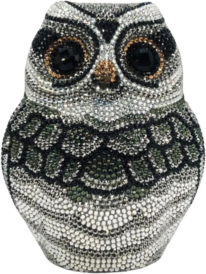 Sparkly Rhinestone Owl Evening Purses Luxury Crystal Animal Clutch Cute Unique Diamond Wedding Party Handbag for Prom