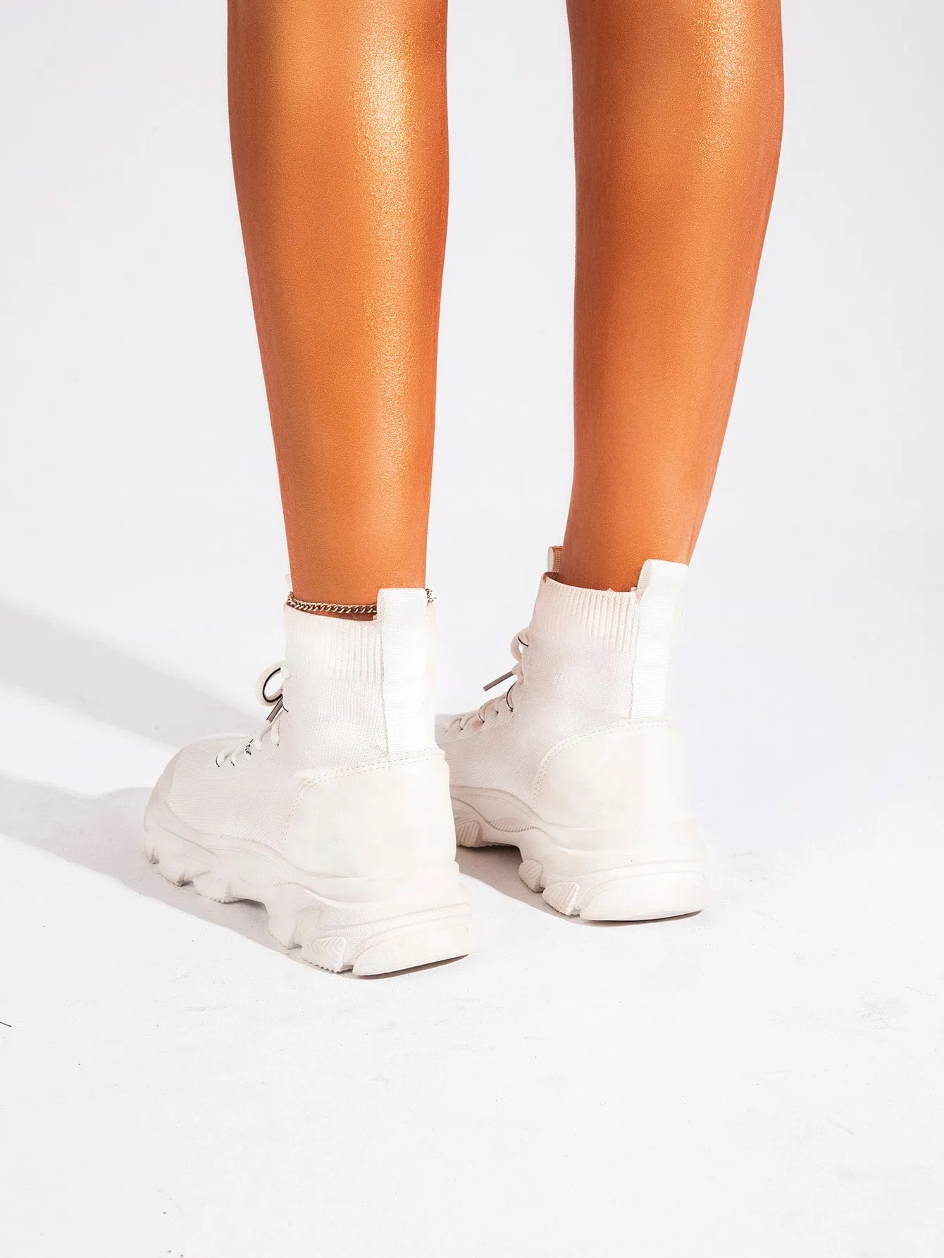 Splicing Design Lace Up Front Boots