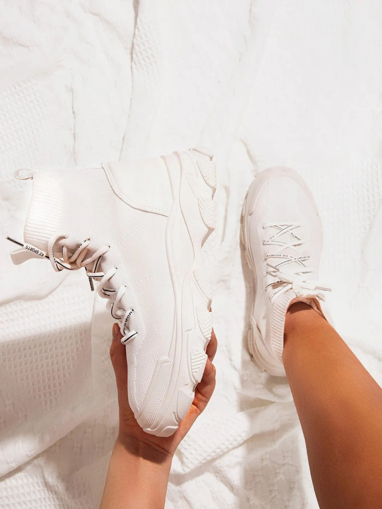 Splicing Design Lace Up Front Boots