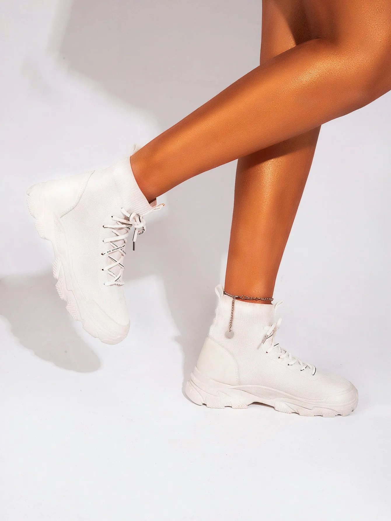 Splicing Design Lace Up Front Boots
