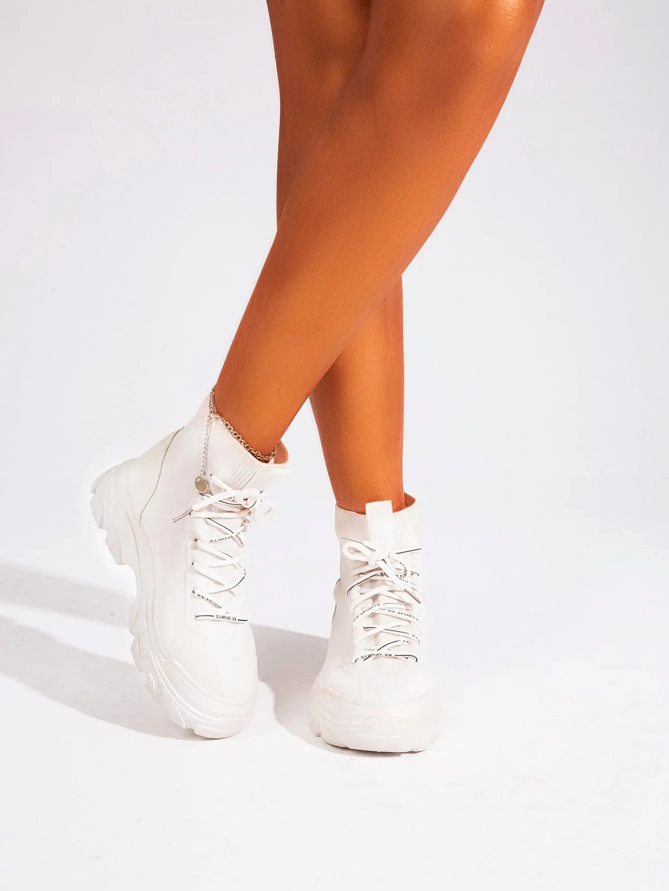 Splicing Design Lace Up Front Boots