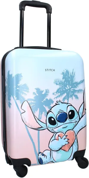 STITCH  Hard ABS Suitcase for Children  4 Wheels  Extendable Handle  46 x 33 x 21 cm  Capacity 31 Litres  Pink and Blue, pink, Valigia piccola, trolley suitcase for kids