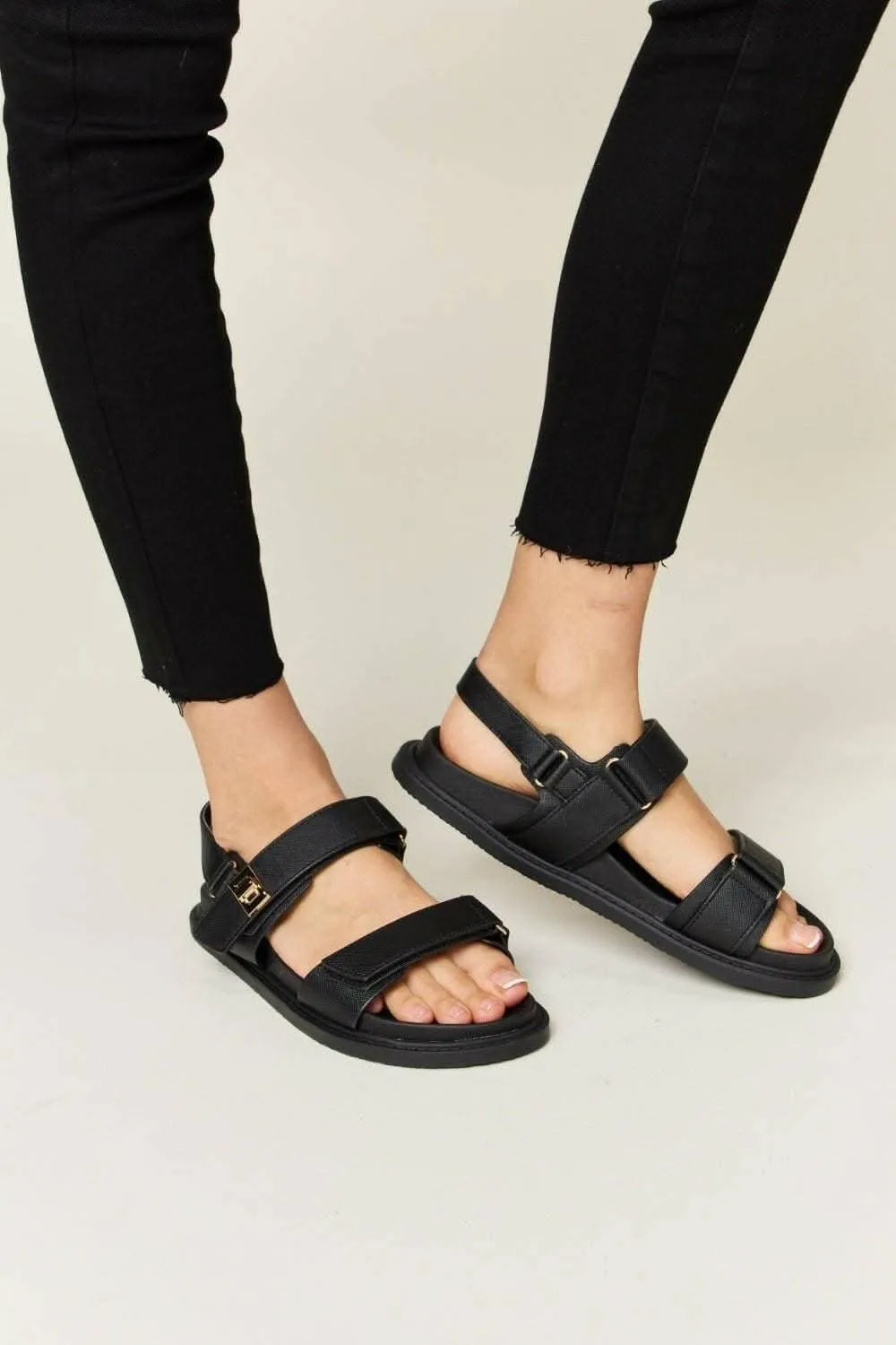 Summer Vibes Velcro Strappy Sandals by WILD DIVA