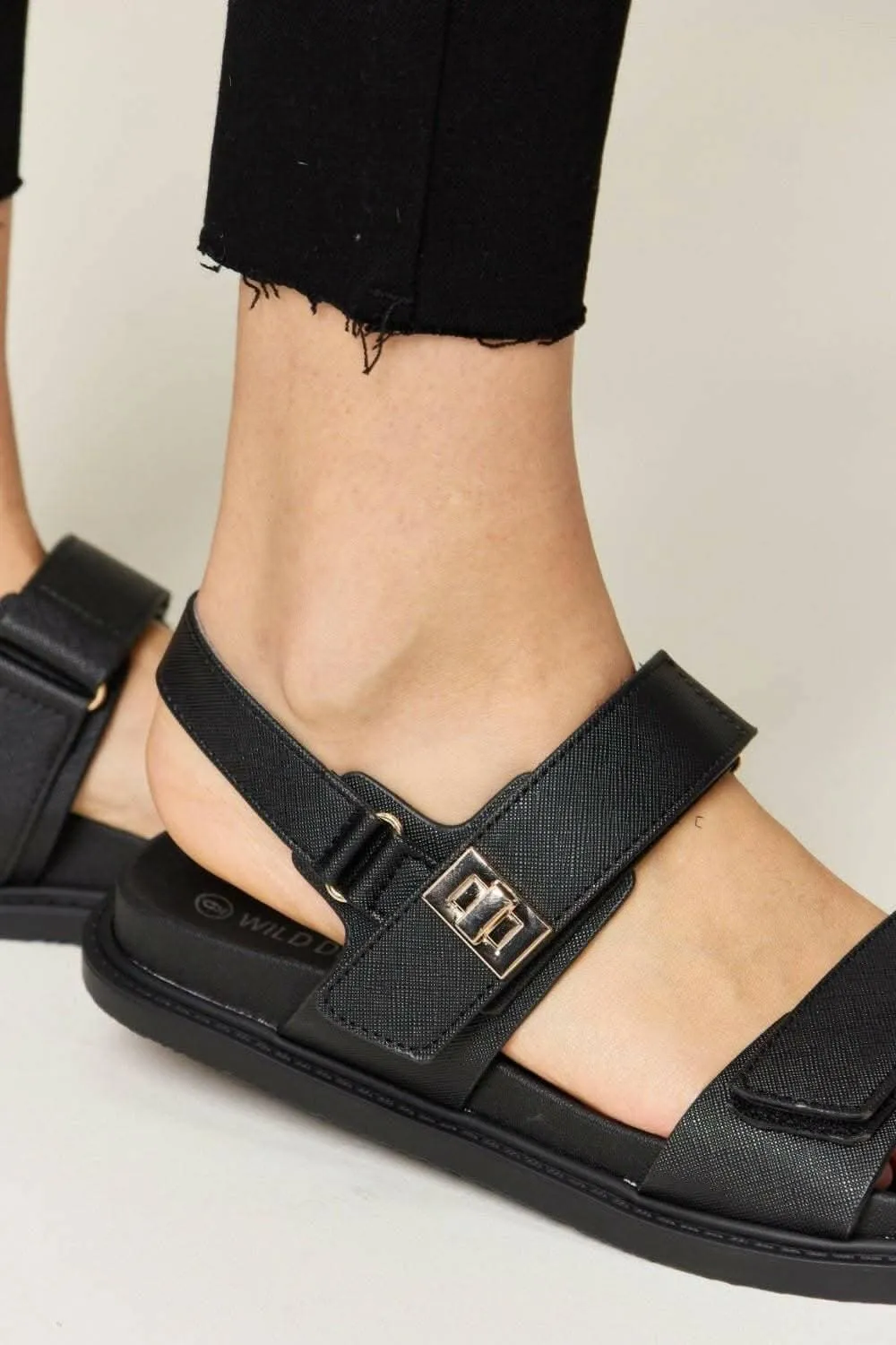 Summer Vibes Velcro Strappy Sandals by WILD DIVA