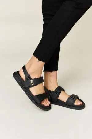 Summer Vibes Velcro Strappy Sandals by WILD DIVA