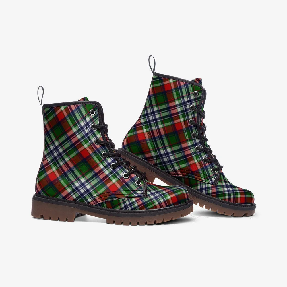 Tartan Plaid Vegan Leather Boots
