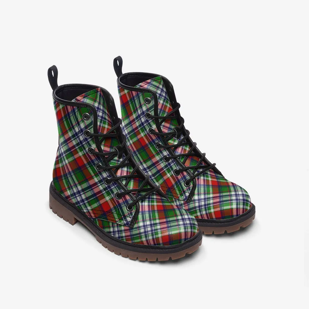 Tartan Plaid Vegan Leather Boots
