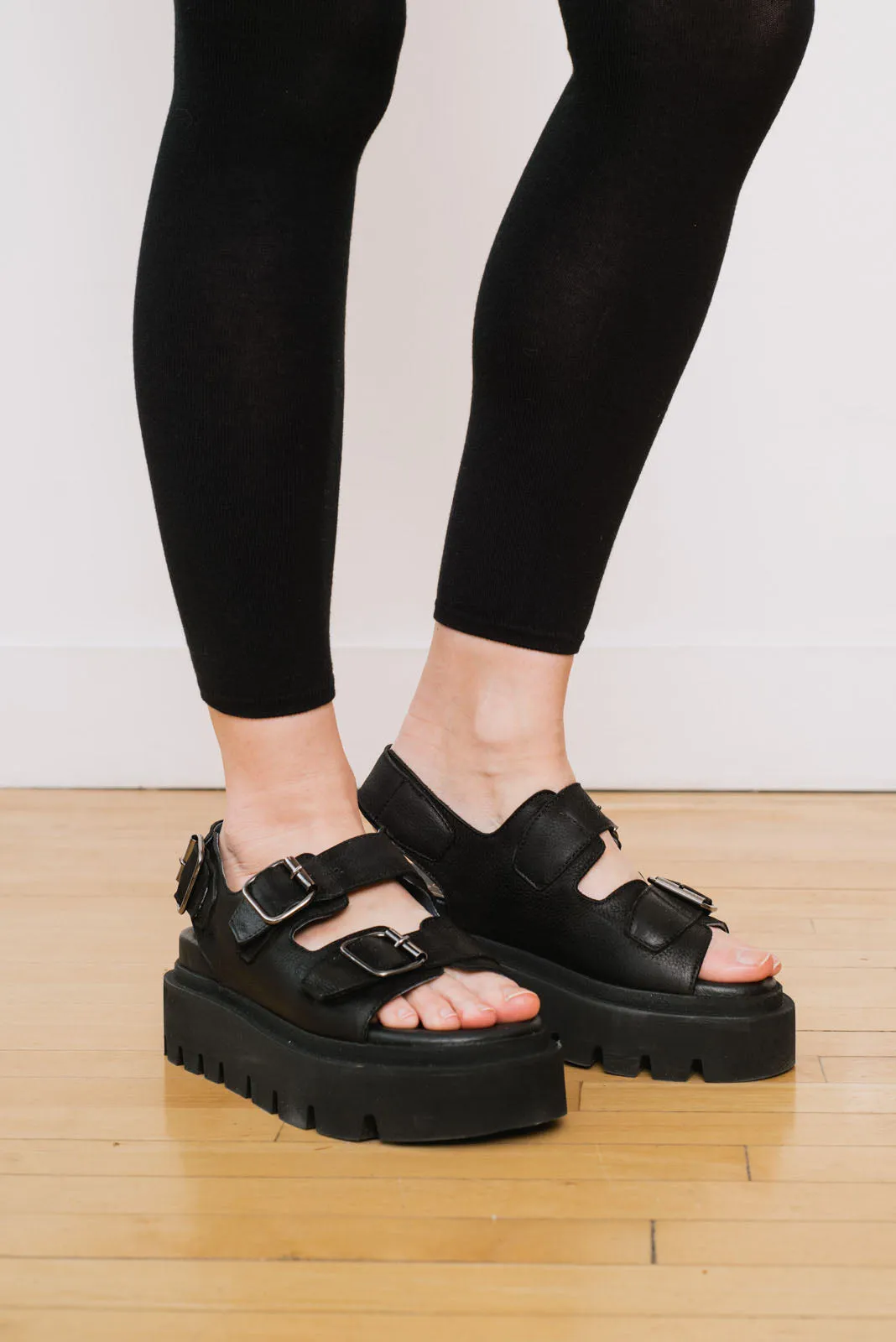 Three Buckle Platform Sandal
