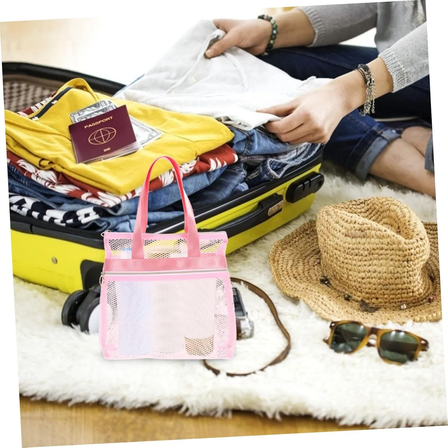 Travel Toiletry Bag Clear Travel Makeup Bag Travel Bag Summer Essentials Clear Make up Bag Traveling Makeup Bag Clear Handbags Transparent Makeup Bag Organizer Outdoor Nylon Miss