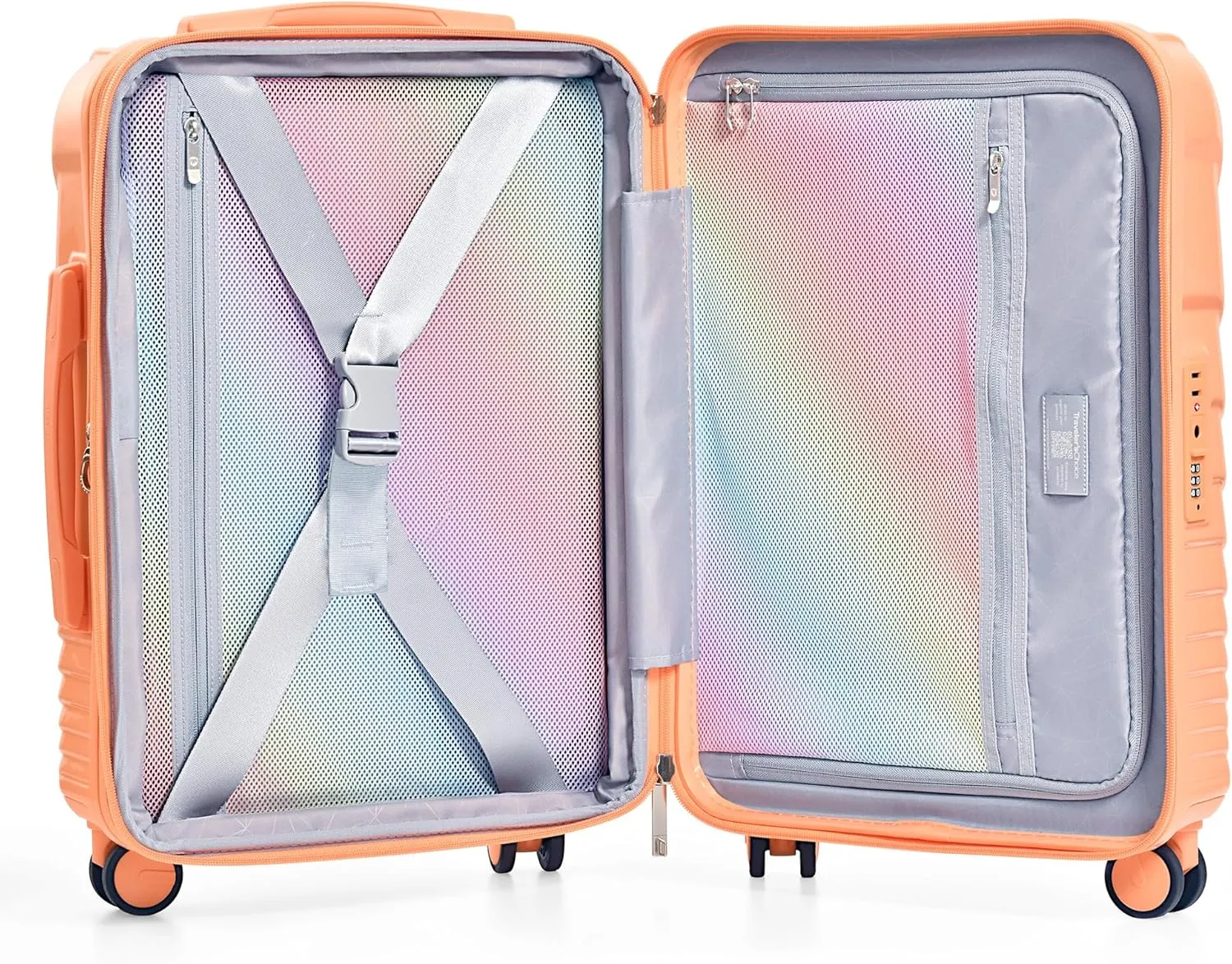 Traveler's Choice Phenom 3PC Polycarbonate Spinner Luggage Set, TSA Lock, Cheerful Tangerine
