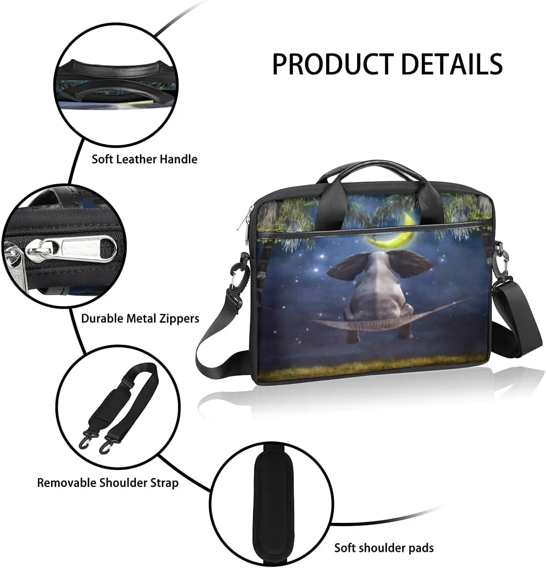 Tree Fun Design Laptop Shoulder Bag for Tablet Computer Notebook Sleeve Messenger Carrying Case Briefcase Tote
