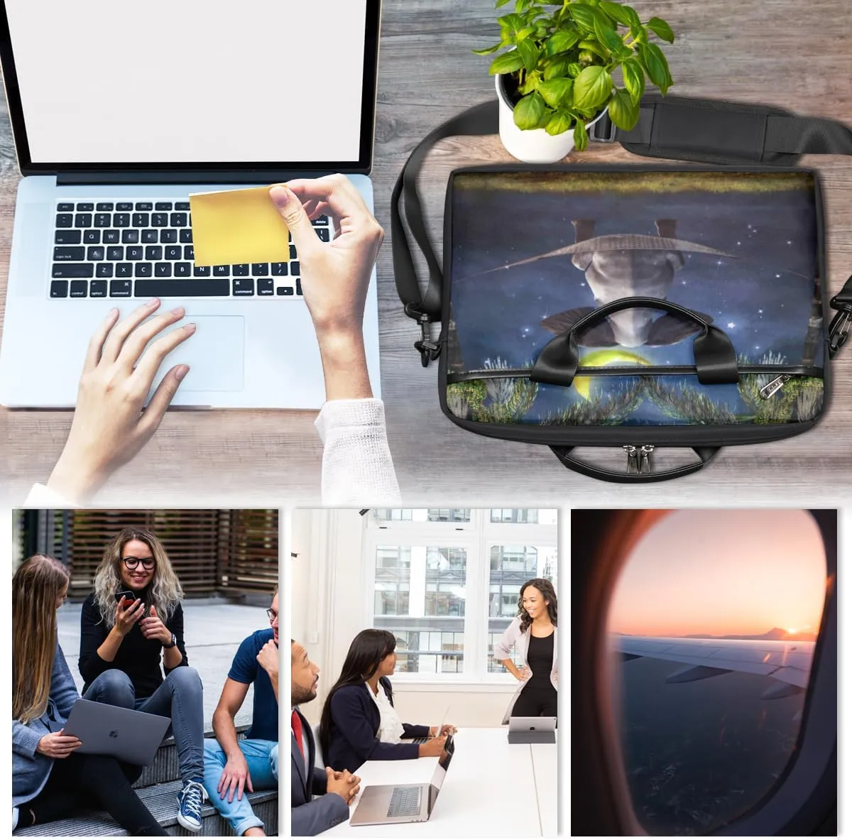 Tree Fun Design Laptop Shoulder Bag for Tablet Computer Notebook Sleeve Messenger Carrying Case Briefcase Tote