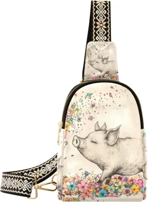 trendy Art Teacup Pig Fun fanny pack diaper multipurpose fanny packs for women for day pack