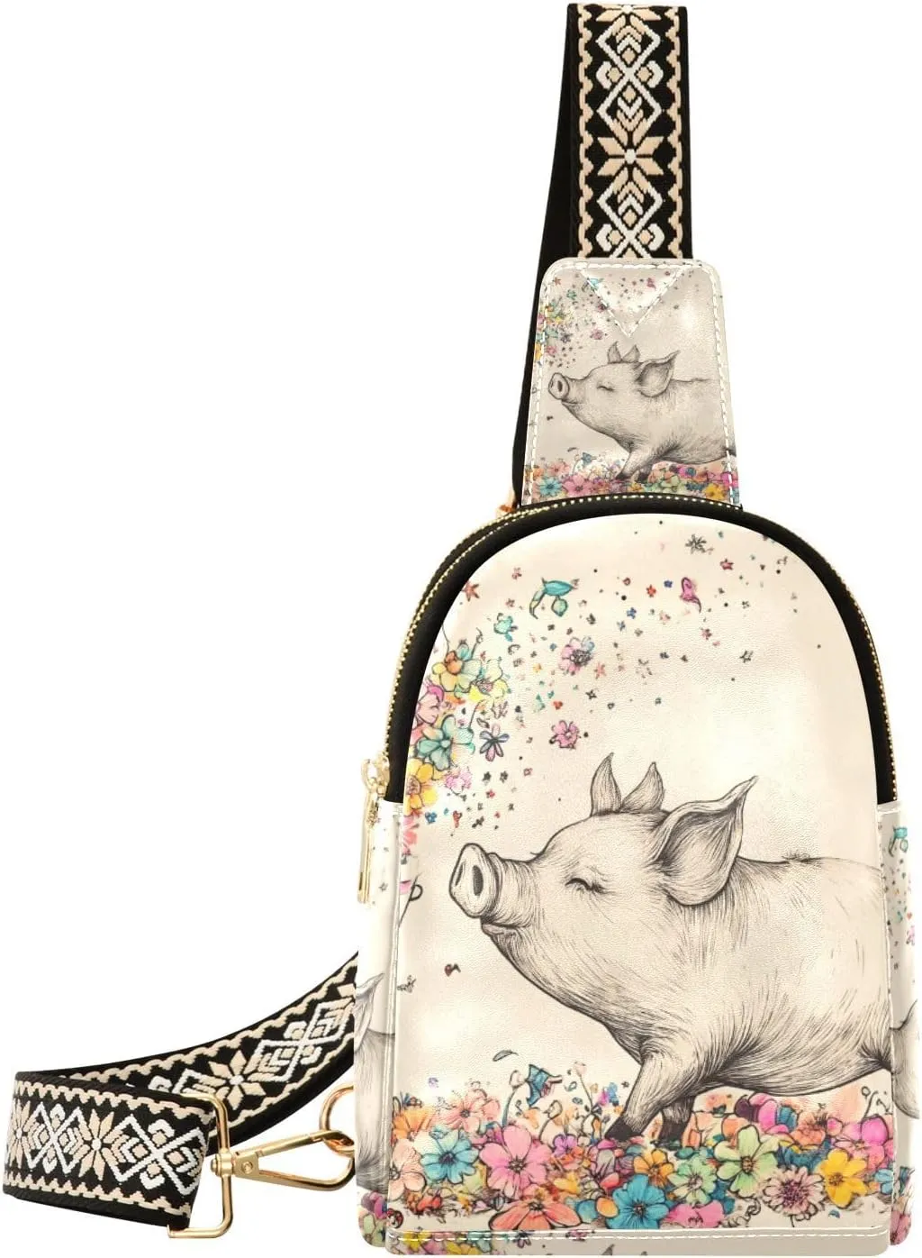 trendy Art Teacup Pig Fun fanny pack diaper multipurpose fanny packs for women for day pack