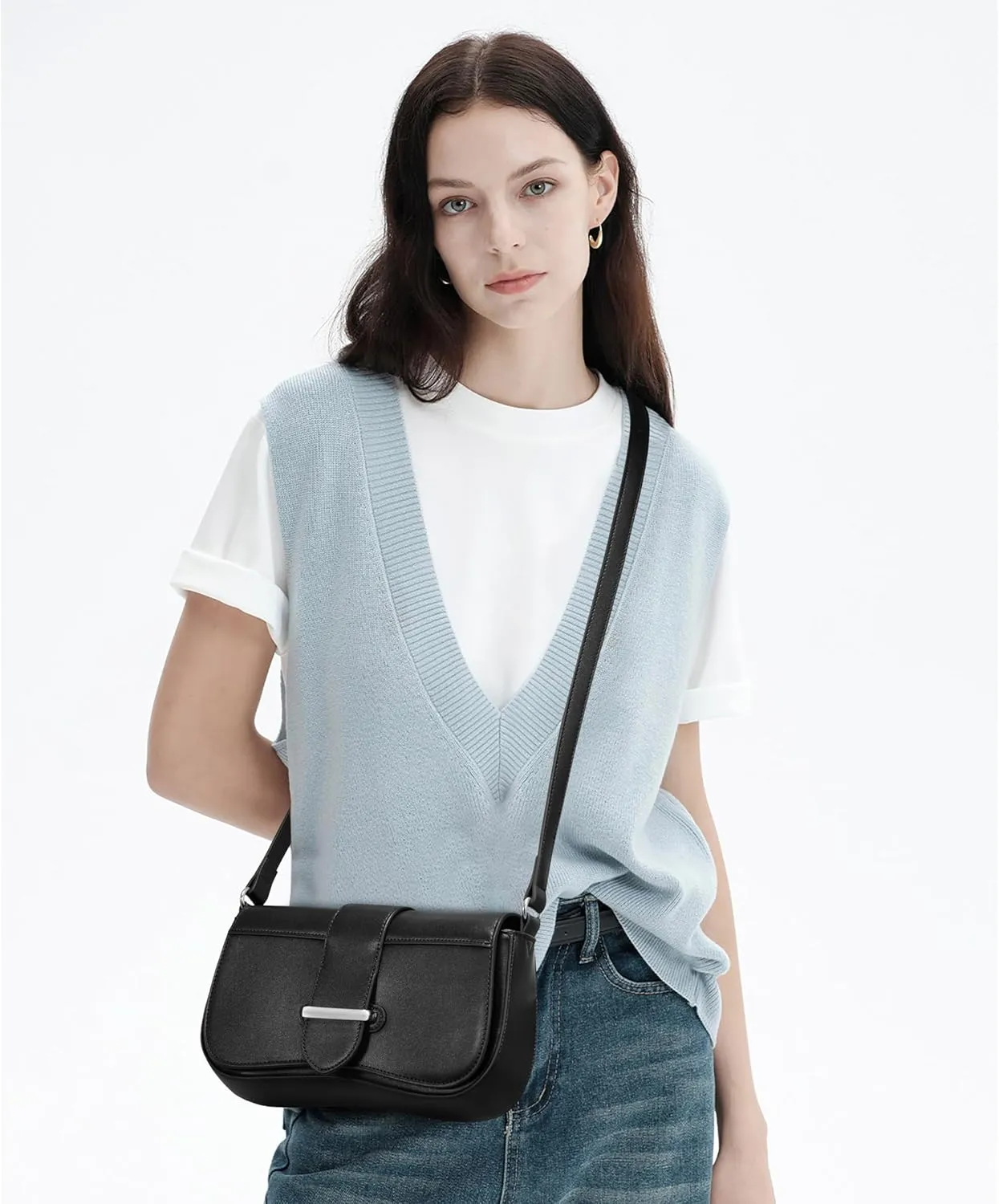 Trendy Purse for Women Small Vegan Leather Shoulder Bag Mini Ladies Clutch Handbag
