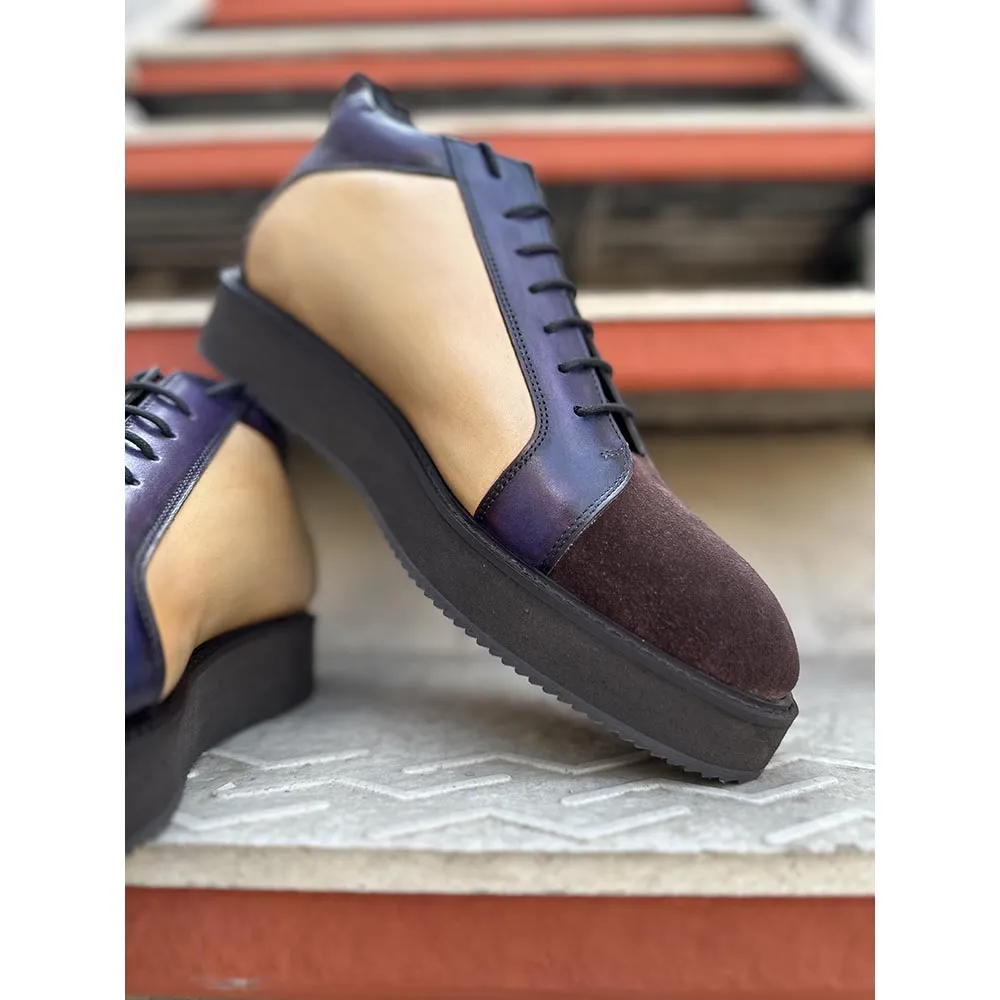 Tri Colour Mid Top Sneakers