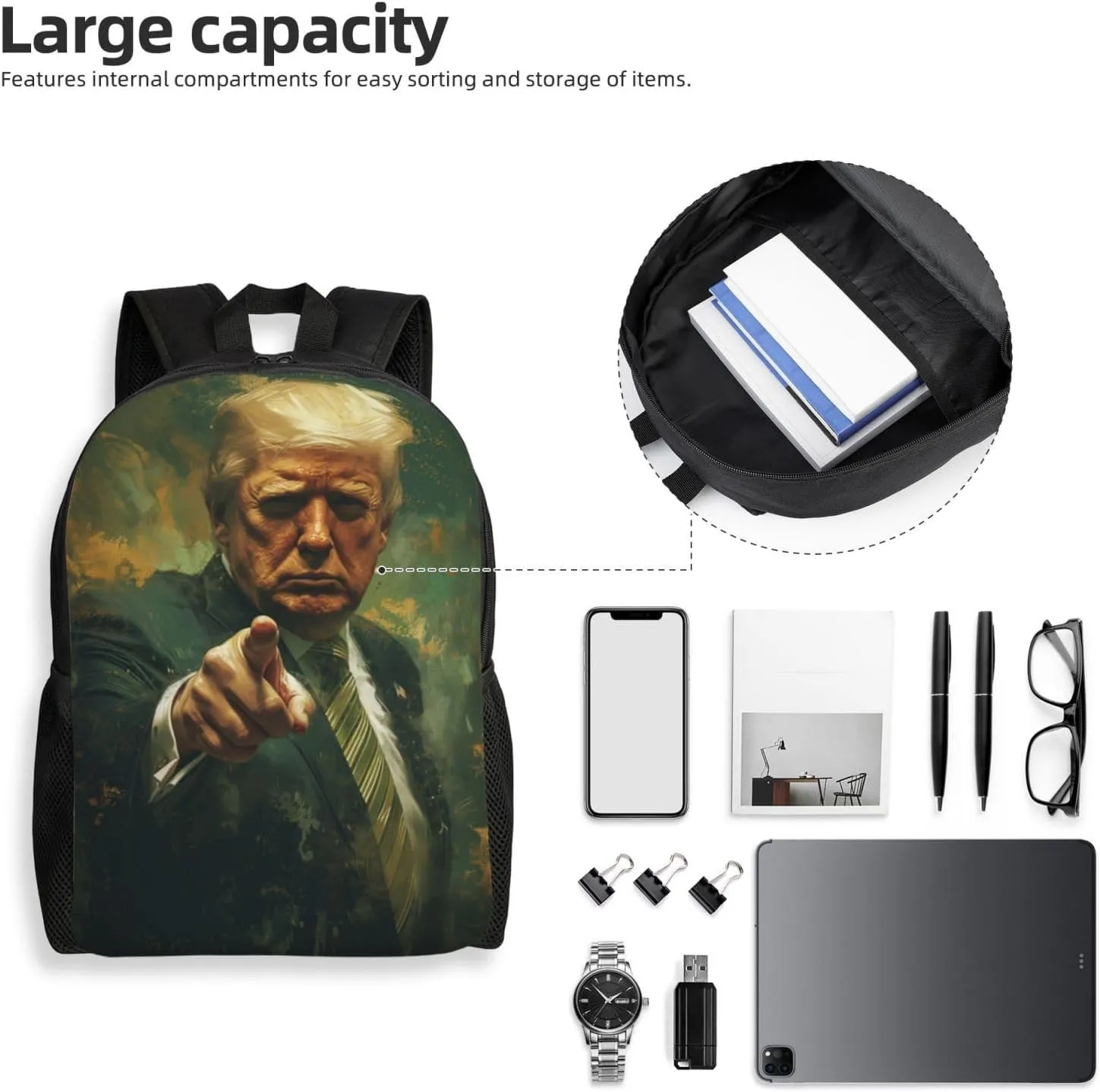 Trump Choose You Backpack Waterproof Anti Theft Durable Light Laptop Bag Backpacks For Women Men Travel Gym Backpack
