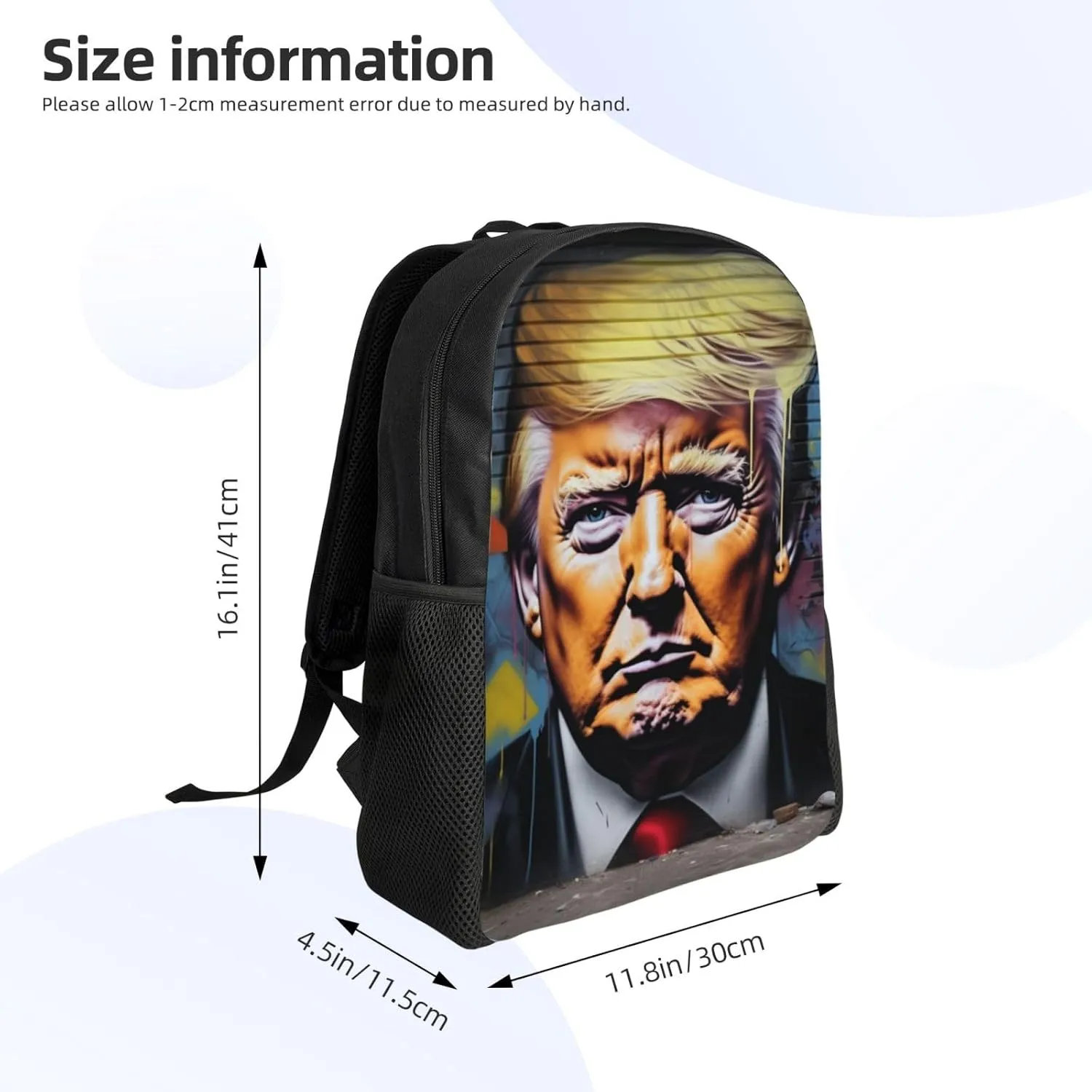 Trump Graffiti Backpack Waterproof Anti Theft Durable Light Laptop Bag Backpacks For Women Men Travel Gym Backpack