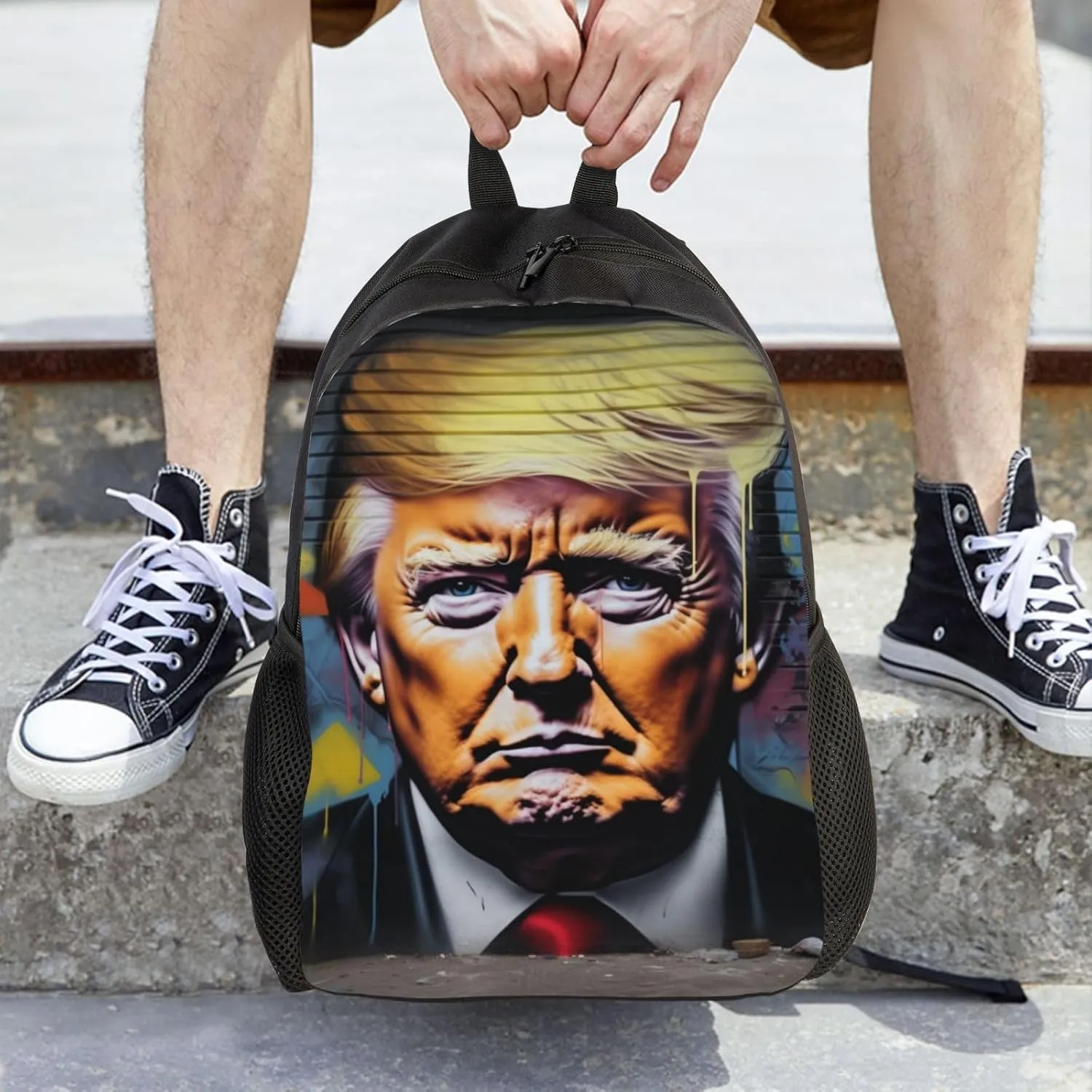 Trump Graffiti Backpack Waterproof Anti Theft Durable Light Laptop Bag Backpacks For Women Men Travel Gym Backpack
