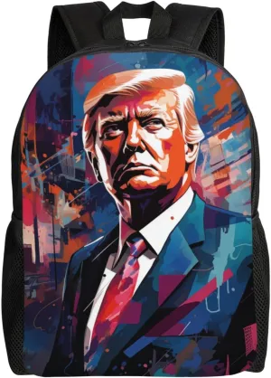 Trump Painting Backpack Waterproof Anti Theft Durable Light Laptop Bag Backpacks For Women Men Travel Gym Backpack