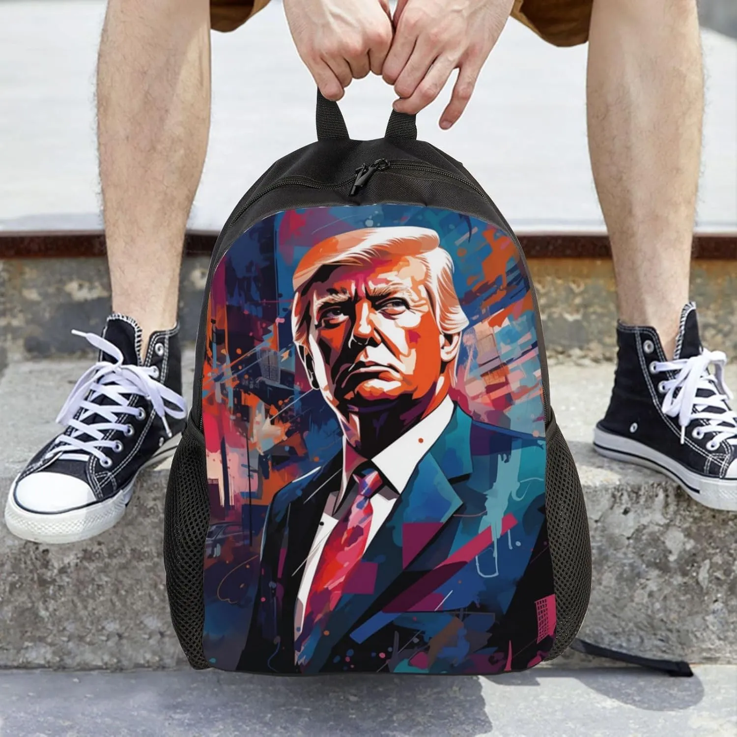 Trump Painting Backpack Waterproof Anti Theft Durable Light Laptop Bag Backpacks For Women Men Travel Gym Backpack
