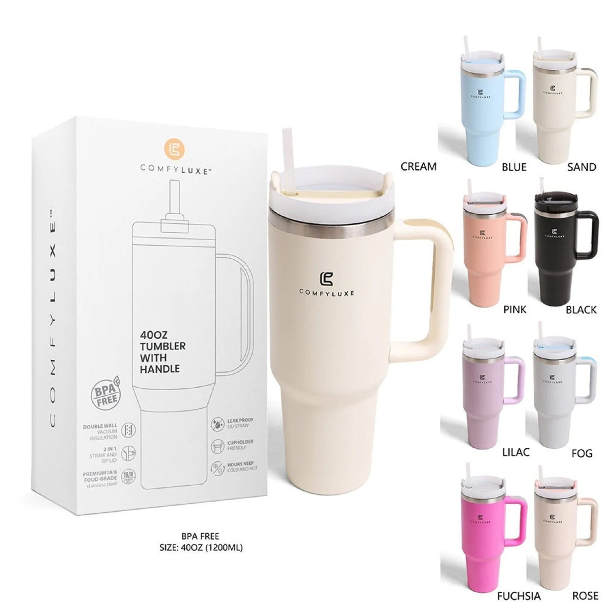 TUM834 White Daisy 40 Oz Tumbler With Handle