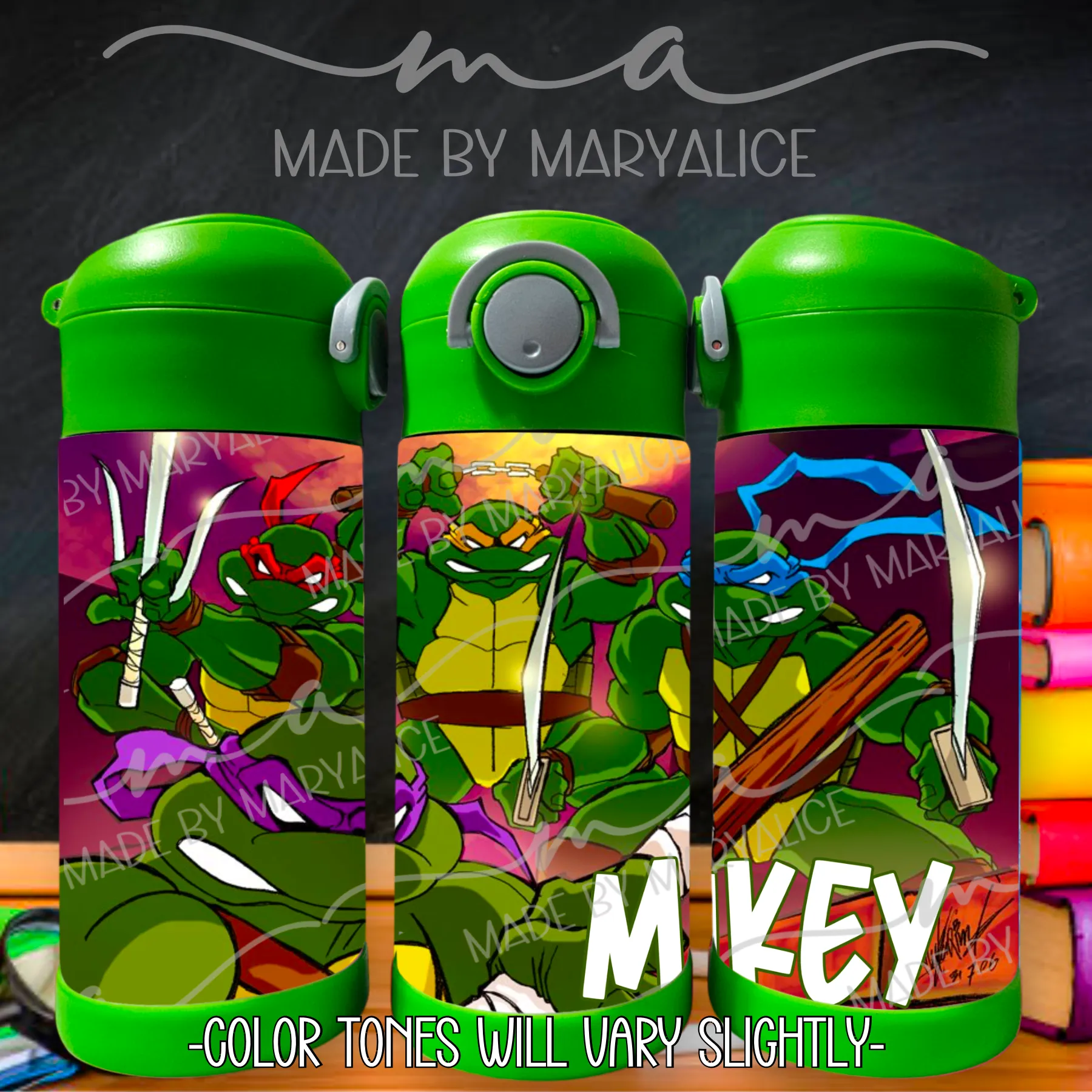 Turtle Power 12oz Water Bottle