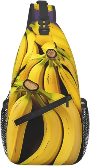 Unique Banana Fruit Cross Chest Bag Diagonally Sling Backpack Outdoor Travel Cycling Bag for Men Women