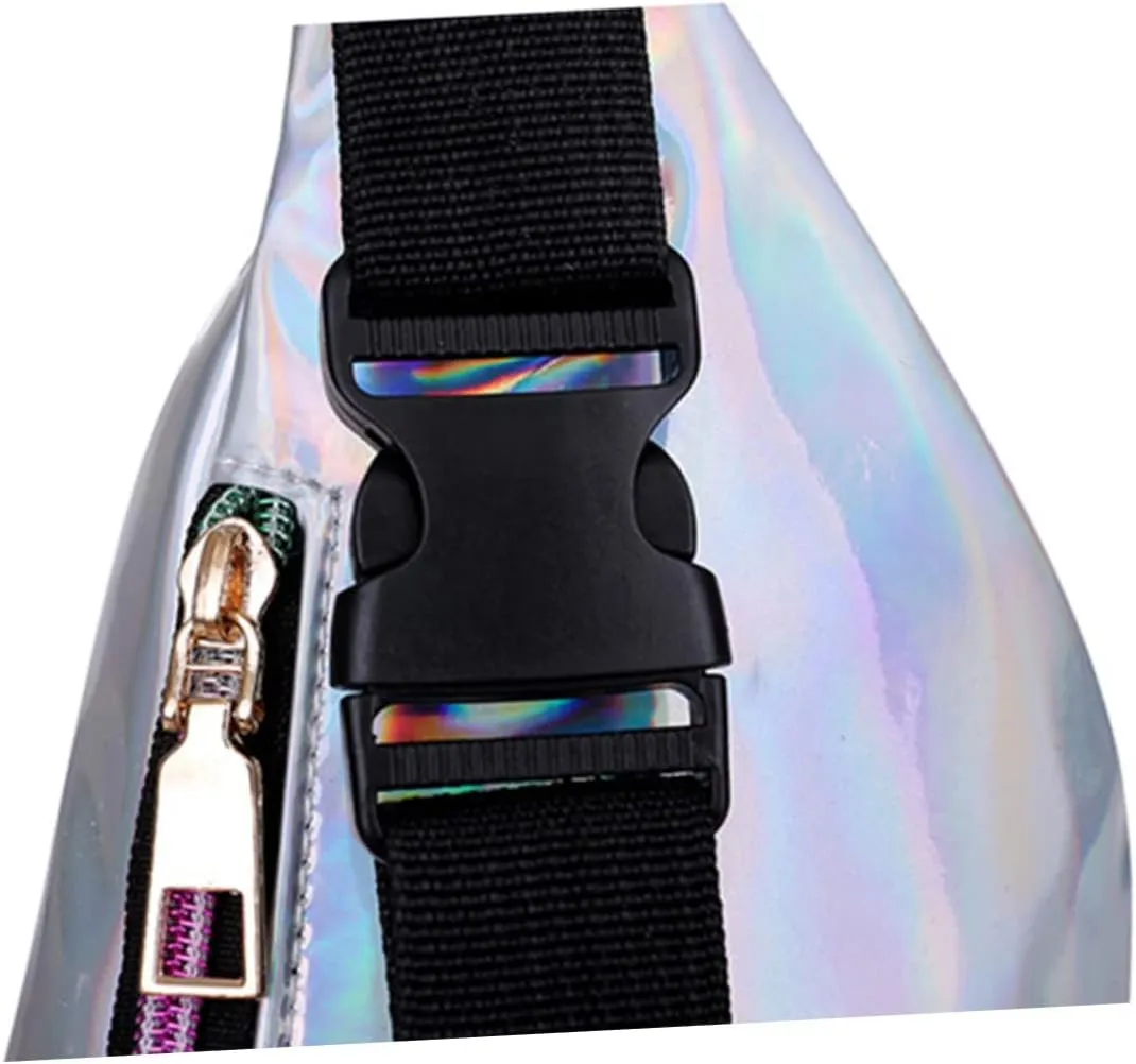 Unique Personality Printing Design -theft Bag Shiny Crossbody Bag Casual Waist Pack Fashion Waist Pouch for Travel