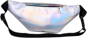 Unique Personality Printing Design -theft Bag Shiny Crossbody Bag Casual Waist Pack Fashion Waist Pouch for Travel