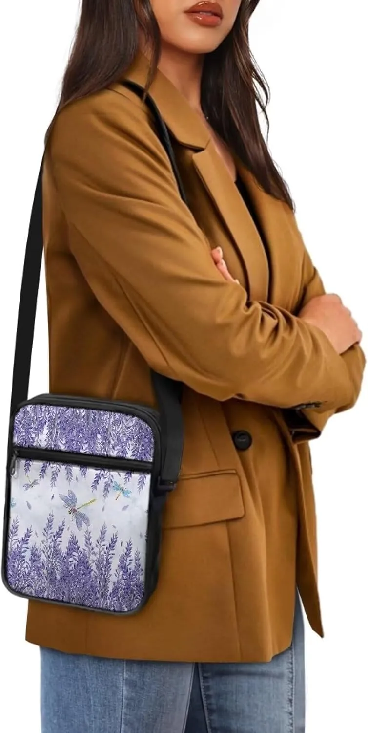Unisex Fashion Messenger Bag Small Lightweight Crossbody Shoulder Purse Zip Cross Body Satchel with Muti Pockets