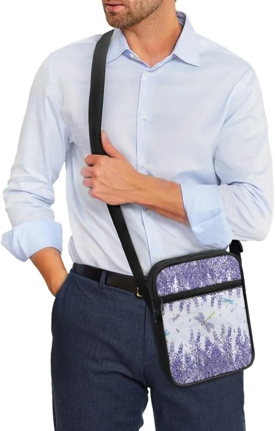 Unisex Fashion Messenger Bag Small Lightweight Crossbody Shoulder Purse Zip Cross Body Satchel with Muti Pockets