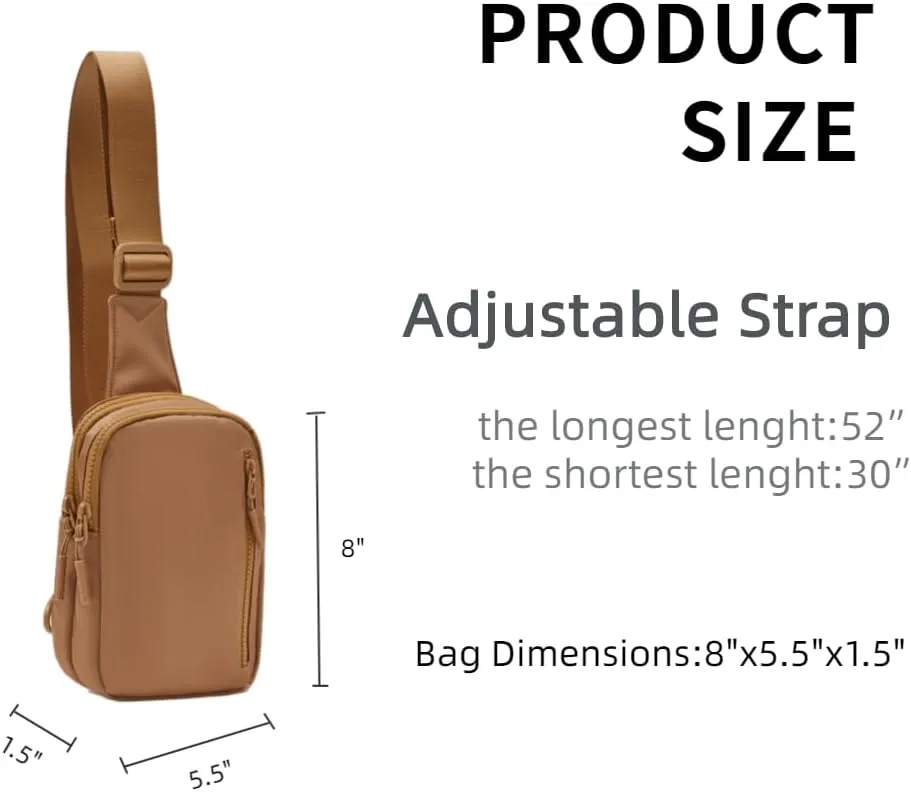VAKAER Small Crossbody Bag Purse Womens Sling Bag Daypack Backpack with Convertible Adjustable Strap for Travel Hiking (Camel)