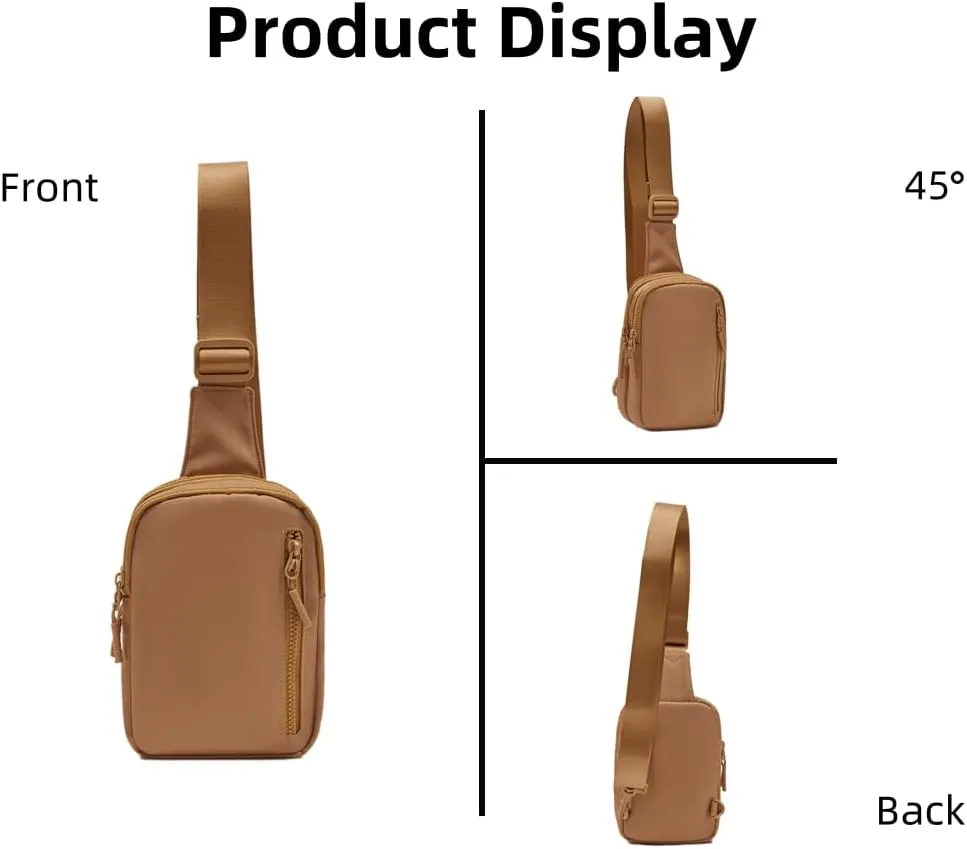 VAKAER Small Crossbody Bag Purse Womens Sling Bag Daypack Backpack with Convertible Adjustable Strap for Travel Hiking (Camel)